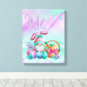 Ostersonniger Gnome mit Korbeiern Leinwanddruck (Insitu (Holzboden))