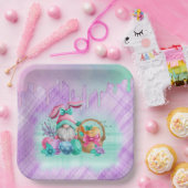 Ostersonniger Gnome mit Korbeiern Pappteller (Party)