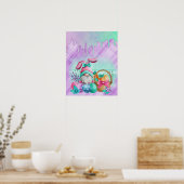 Ostersonniger Gnome mit Korbeiern Poster (Küche)