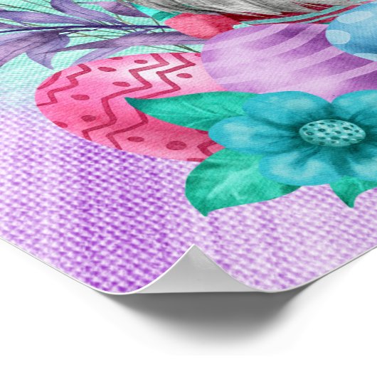 Ostersonniger Gnome mit Korbeiern Poster (Ecke)