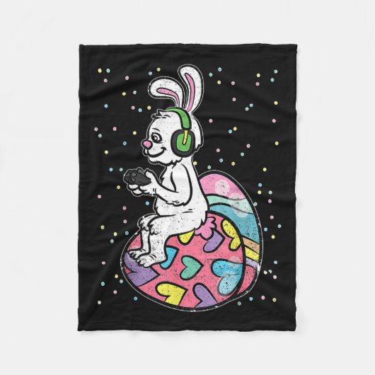 Ostersonniger Kaninchenvideospieler mit Kontrolle Fleecedecke (Vorderseite)