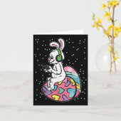 Ostersonniger Kaninchenvideospieler mit Kontrolle Karte (Gelbe Blume)