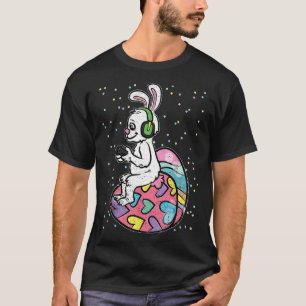 Ostersonniger Kaninchenvideospieler mit Kontrolle T-Shirt