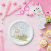 Ostersonniger Korb Kanincheneier Geflorale Wasserf Pappteller (Party)