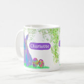 Ostersonniger Personalisierter Name Lila Kaffeetasse (Vorderseite Links)