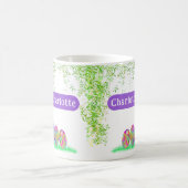 Ostersonniger Personalisierter Name Lila Kaffeetasse (Mittel)
