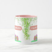 Ostersonniger Personalisierter Name Rosa Tasse (Zentrum)