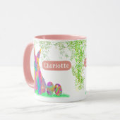 Ostersonniger Personalisierter Name Rosa Tasse (Vorderseite Links)