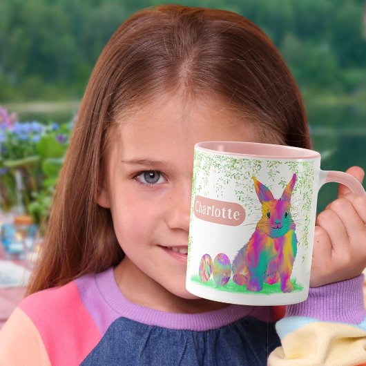 Ostersonniger Personalisierter Name Rosa Tasse