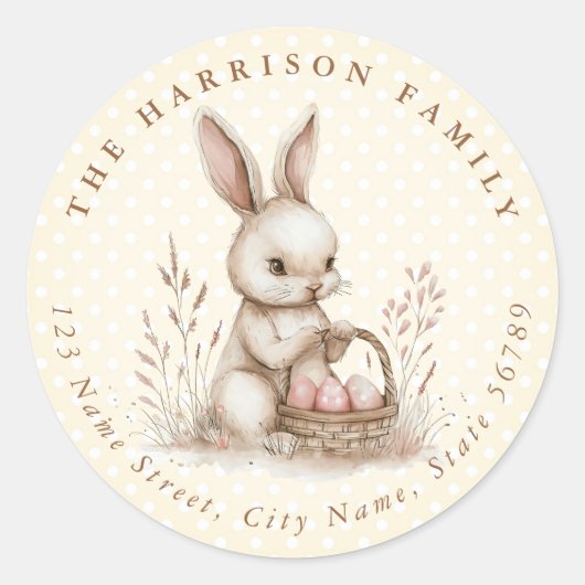 Ostersonniger Personalisierter Name Runde Sticker (Vorderseite)