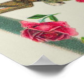 Ostersonniger Vater Kinderkorb Rose Ei Poster (Ecke)