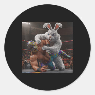 Ostersonniger Wrestling A Luchador Runder Aufkleber