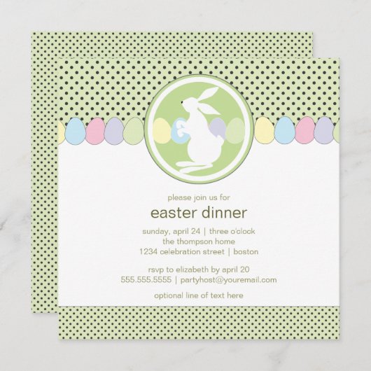 Ostersonniges Abendessen oder Brunch Einladung (Vorne/Hinten)