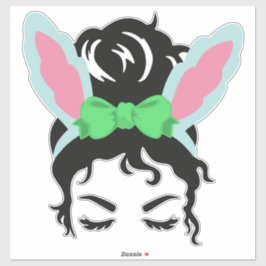 Ostersonniges Headband Messy Bun Aufkleber