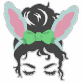 Ostersonniges Headband Messy Bun Aufkleber (Vorderseite)