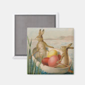 Ostersonniges Kaninchen farbiges Ei-Boot Magnet (Vorderseite/Rückseite)