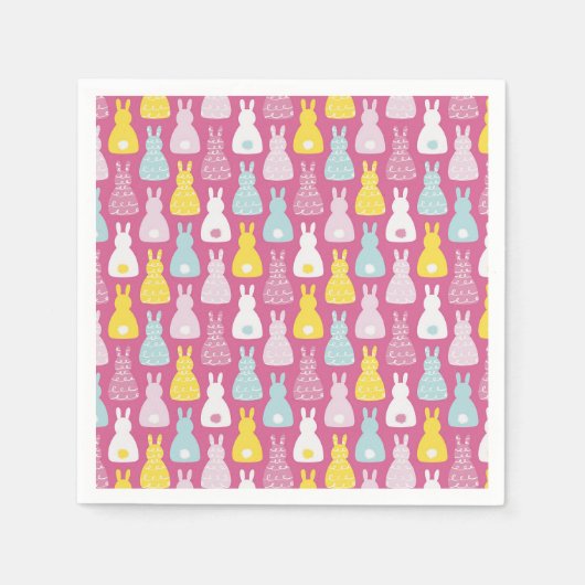 Ostersonniges Kaninchenmuster Serviette (Vorderseite)