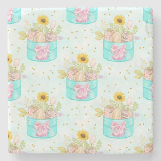 Ostersonniges Kostüm Steinuntersetzer (Vorderseite)