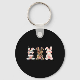 Ostersonniges Trio Shirt Kaninchen Leopard Matchin Schlüsselanhänger