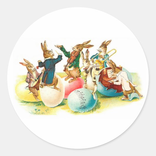 Ostersonnkonzert Vintag Runder Aufkleber (Vorderseite)