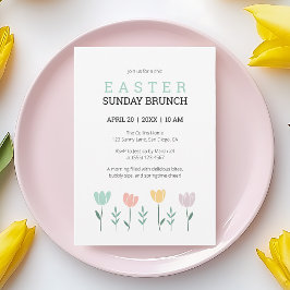 Ostersonntag Brunch Moderner Blumengrün Botanisch Einladung