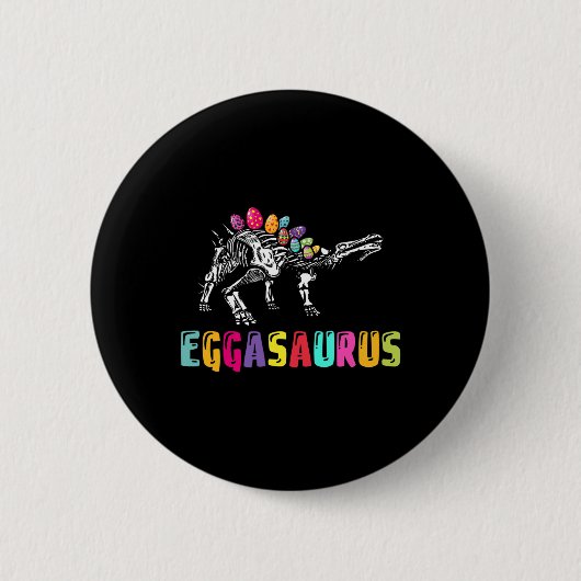 Ostersonntag-Dino - Eggasaurus Stegosaurus Ei Dino Button (Vorderseite)
