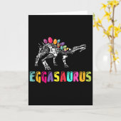 Ostersonntag-Dino - Eggasaurus Stegosaurus Ei Dino Karte (Gelbe Blume)