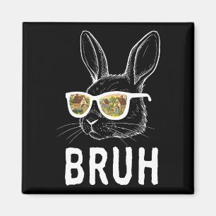 Ostersonntag Lustiger Hase Kaninchen Gesicht Gles Magnet