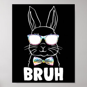 Ostersonntag Lustiges Kaninchen-Hase-Gesicht Gles Poster