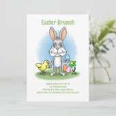 Ostersonntagbrunch mit dem Osterhasen Einladung (Stehend Vorderseite)