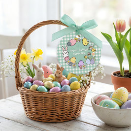 Ostersonntags-Brunch & Ostereiersuche Green Gingha Geschenkanhänger