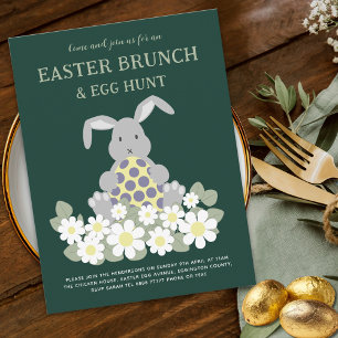 Ostersonntags-Brunch Ostereiersuche Süßer Hase Flo Einladung
