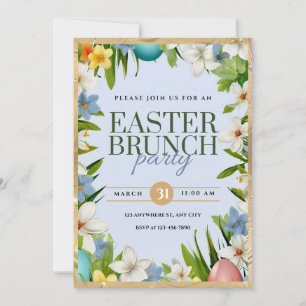 Ostersonntags-Brunch-Party Aquarell Floral Ankündigung