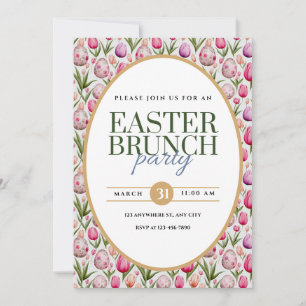 Ostersonntags-Brunch-Party Blumen und Eier Ankündigung