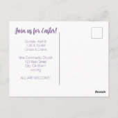 Ostersonntags Einladung Kreuzung Lila Postkarte (Rückseite)