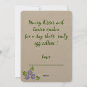 Ostersonnwünsche Feiertagskarte (Rückseite)