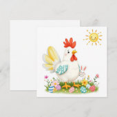 Osterspass mit Huhn und Sonnenschein Feiertagskarte (Vorne/Hinten)
