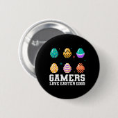 Osterspiele Liebe Ostereier-Gamer Button (Vorne & Hinten)