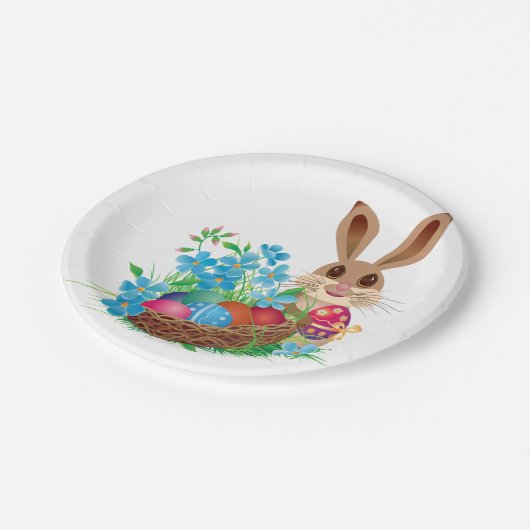 Osterspielkarten für Kinder Pappteller (Schrägansicht)