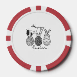 Osterspielkarten - Vintag Schwarzweiß Pokerchips