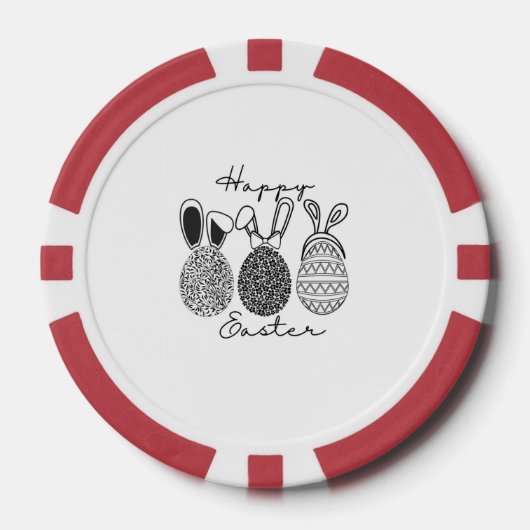 Osterspielkarten - Vintag Schwarzweiß Pokerchips (Vorderseite)
