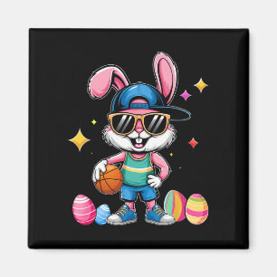 Ostersport Happy Osterfest Bunny Playing Bysketbyl Magnet