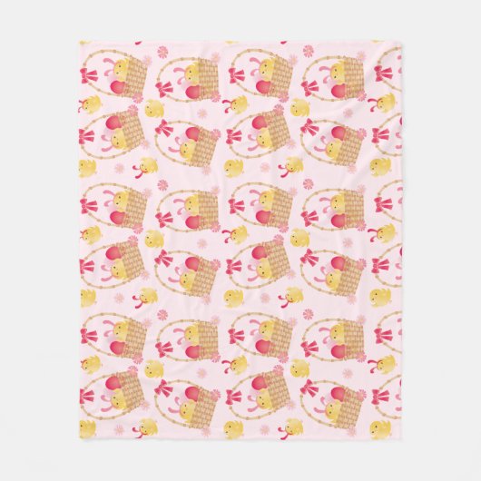 Osterstäbchen Muster rosa Fleecedecke (Vorderseite)