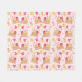 Osterstäbchen Muster rosa Fleecedecke (Vorderseite (Horizontal))