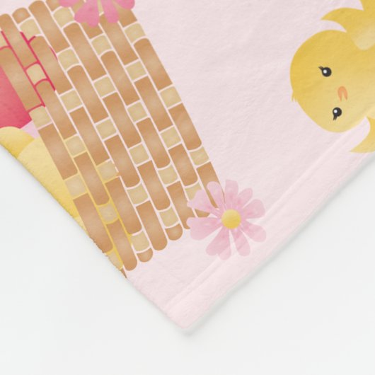 Osterstäbchen Muster rosa Fleecedecke (Ecke)