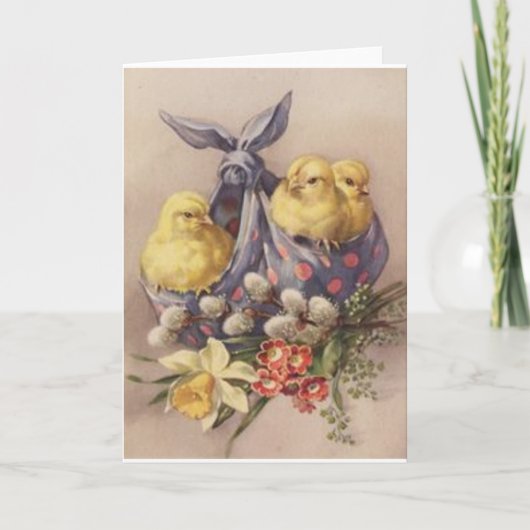Osterstäbchen sammeln feiertagskarte (Vorderseite)