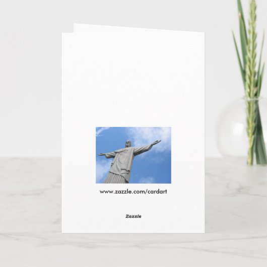 Osterstatue Feiertagskarte (Rückseite)