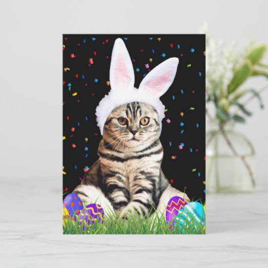 Ostertabby Feiertagskarte (Stehend Vorderseite)
