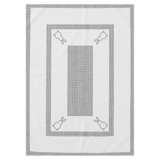 Ostertablette 60x84", kariert, Punkte, Kaninchen Tischdecke (Vorderseite)