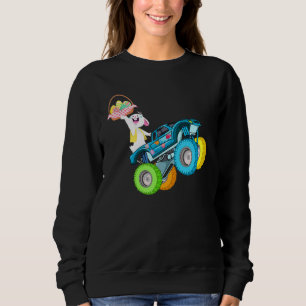 Ostertag 2022 Monster Truck Bunny Eggs Boy Girl Sweatshirt